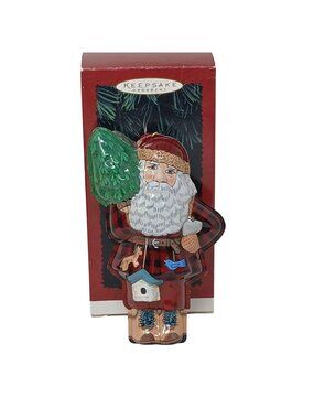 Hallmark 1996 Keepsake Ornament Woodland Santa Pressed Tin Linda Sickman #GS-6